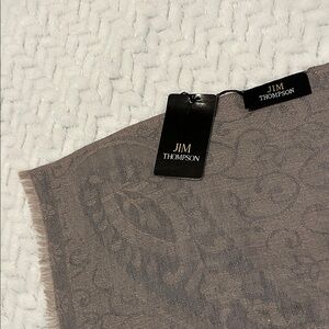 Jim Thompson Taupe and Gray Paisley Scarf